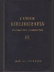 Bibliografia Slovenského Písomníctva  III. - náhled
