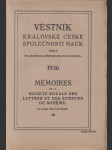 Věstník královské české společnosti nauk; ročník 1936 - náhled