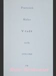 V ŘADĚ - verše 1938 - 1948 - HALAS František - náhled