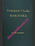 Posledních pět hodin rakouska - lennhoff eugen - náhled