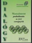Manažment podnikania a vecí verejných 23-2014 - náhled