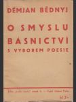 O smyslu básnictví s výborem poesie - náhled