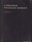 K problémům psychologie osobnosti - náhled