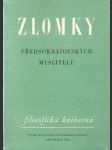 Zlomky předsokratovských myslitelů - náhled