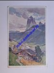 COMPTON Edward Harrison (1881-1960) - St. Ulrich in Gröden gegen den Lang-kofel . Dolomiten , Tirol - náhled