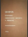 Sborník státního okresního archivu v přerově - náhled